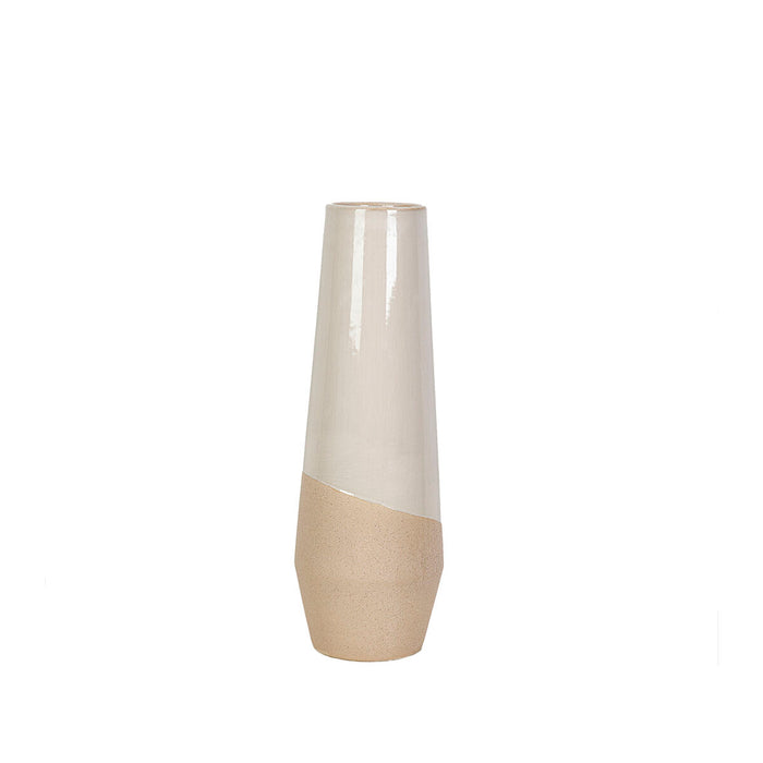 Vase Romimex White Beige Ceramic 15 x 45 x 15 cm