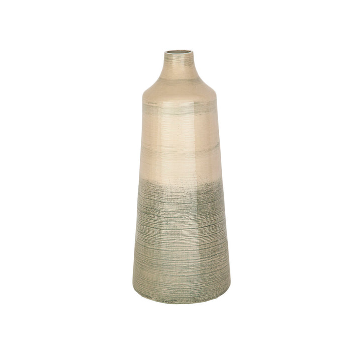 Vase Romimex Beige Grey Glass 17 x 42 x 17 cm