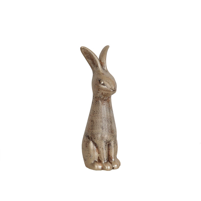 Decorative Figure Romimex Beige Ceramic Rabbit 13 x 40 x 15 cm