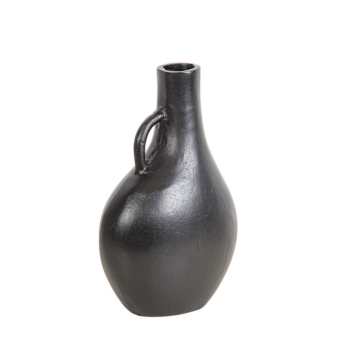Vase Romimex Black Aluminium 19 x 29 x 11 cm With handle