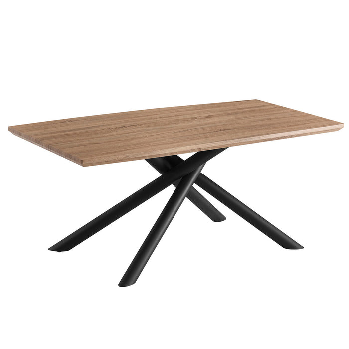 Table Romimex Black Beige Metal MDF Wood 180 x 75 x 90 cm