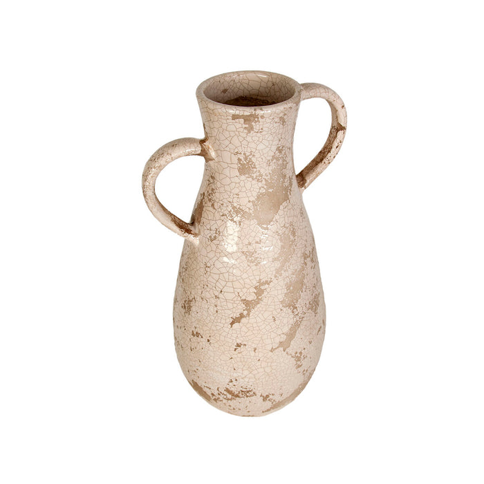 Vase Romimex White Ceramic 25 x 51 x 16 cm With handles