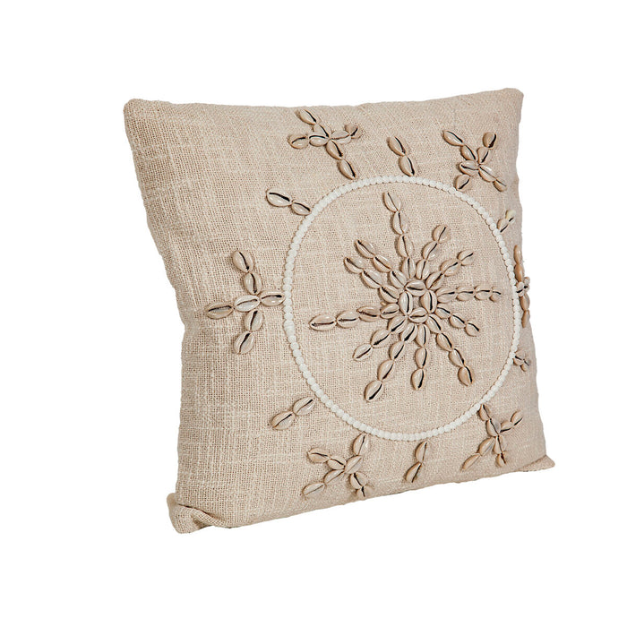 Cushion Romimex Beige Cotton Shells 45 x 8 x 45 cm