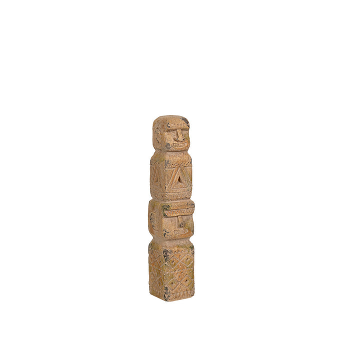 Decorative Figure Romimex Beige Tribal 8 x 42 x 8 cm