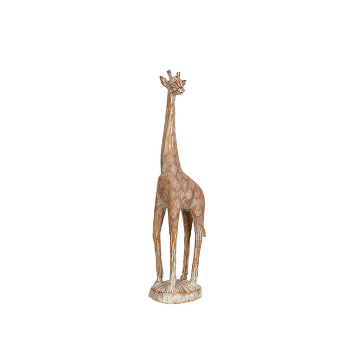 Decorative Figure Romimex Beige Polyresin Giraffe 16 x 60 x 12 cm