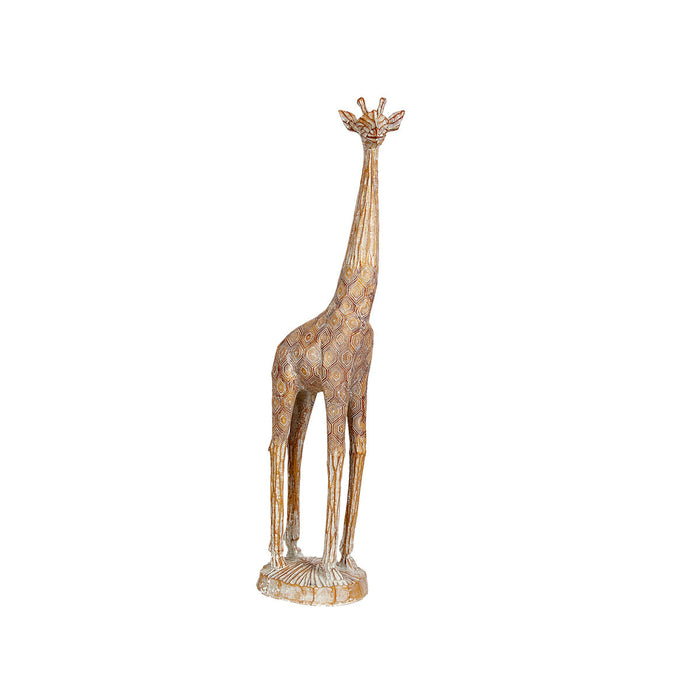 Decorative Figure Romimex Beige Polyresin Giraffe 19 x 69 x 13 cm