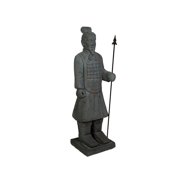 Decorative Figure Romimex Grey Resin Warrior 37 x 120 x 32 cm