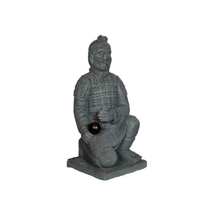 Decorative Figure Romimex Grey Warrior 35 x 78 x 39 cm