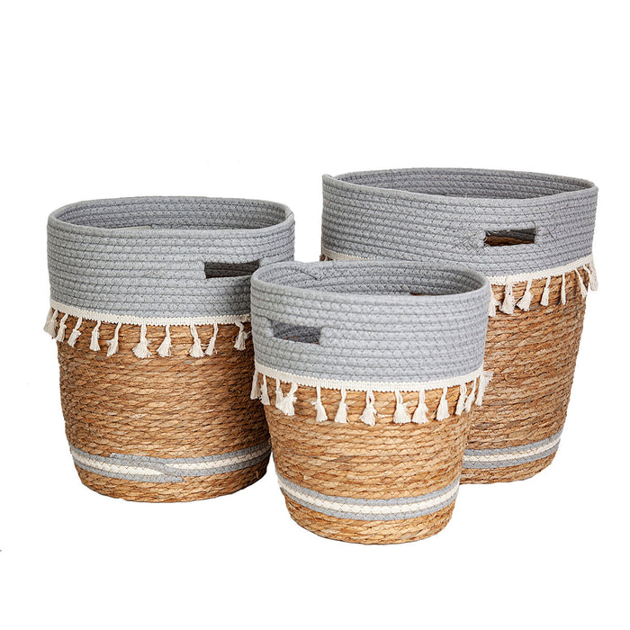 Set of Baskets Romimex Natural 3 Pieces