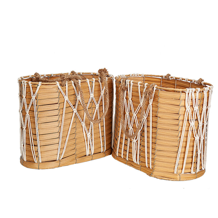 Set of Baskets Romimex Natural 2 Pieces