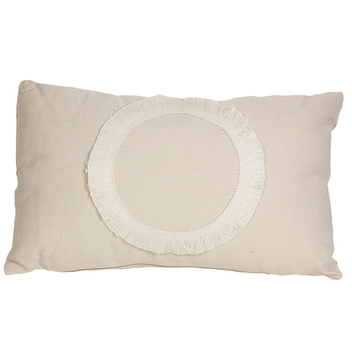 Cushion Romimex White With tassles 30 x 10 x 50 cm