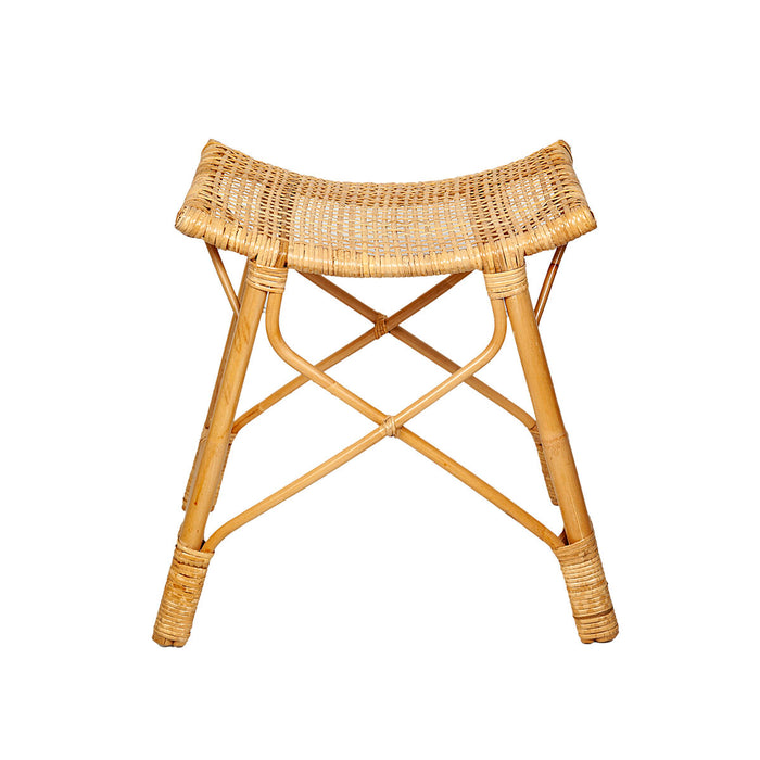 Bench Romimex Natural Rattan 45 x 50 x 30 cm