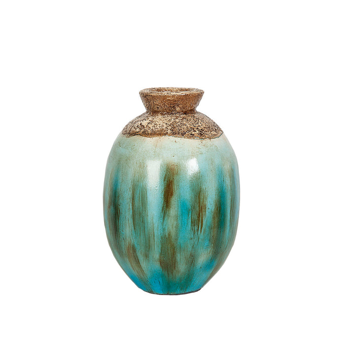 Vase Alexandra House Living Blue Brown Terracotta 22 x 35 x 22 cm