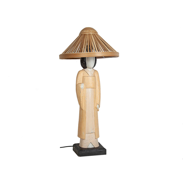 Desk lamp Romimex Beige Wood 20 x 70 x 20 cm Oriental