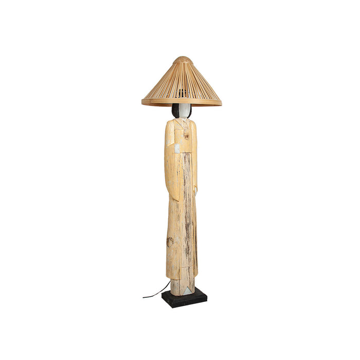 Desk lamp Romimex Beige Wood 20 x 160 x 20 cm Oriental