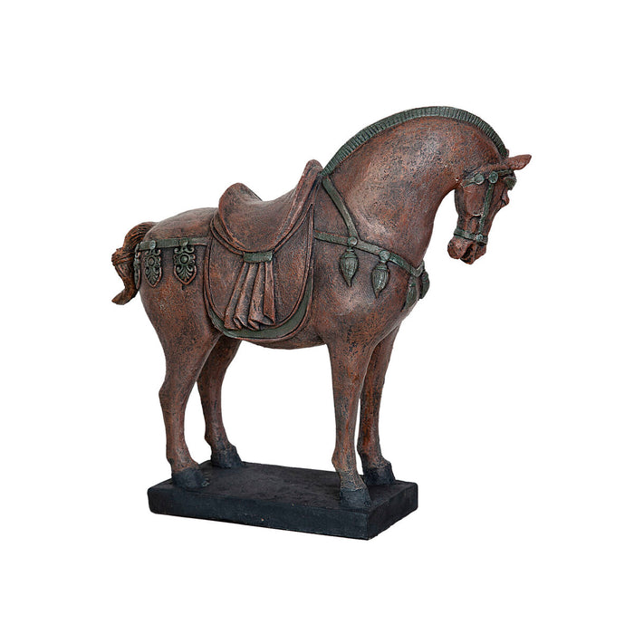 Decorative Figure Romimex Brown Resin Horse 39 x 36 x 16 cm