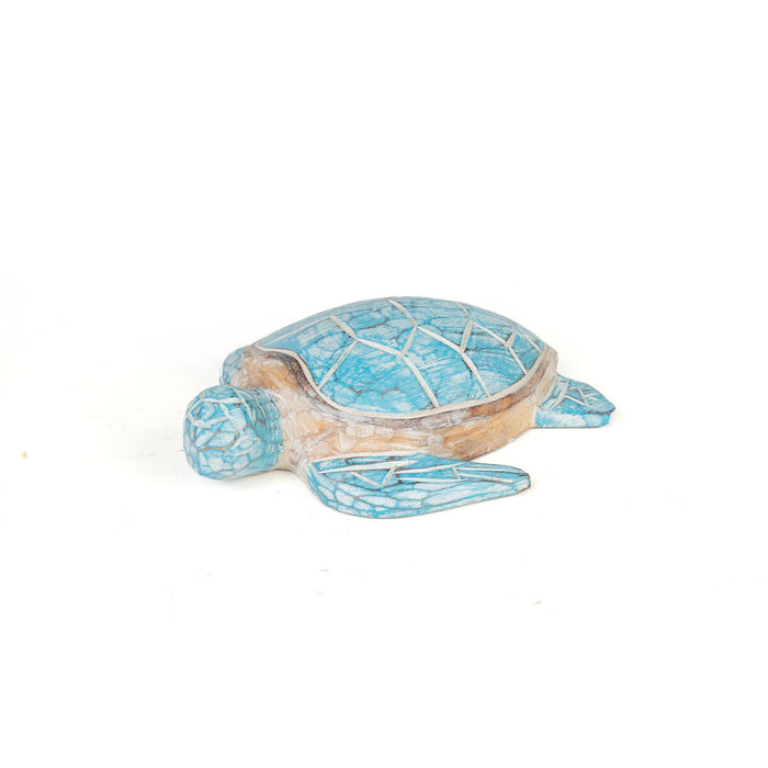 Decorative Figure Romimex Turquoise Tortoise 23 x 6 x 17 cm