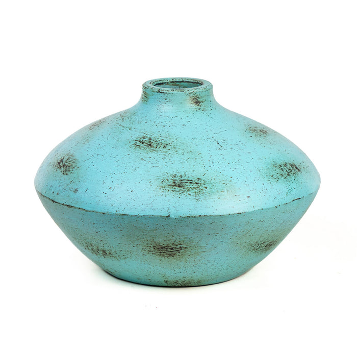 Vase Romimex Turquoise Ceramic 38 x 26 x 38 cm