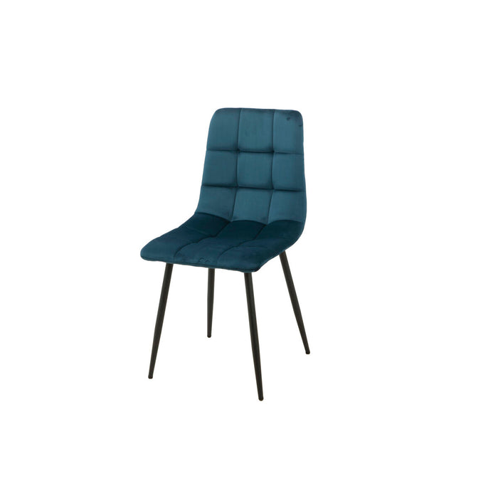 Chair Romimex Blue Velvet Metal 45 x 89 x 55 cm