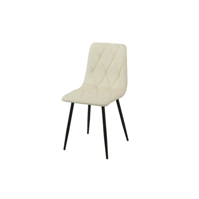 Chair Romimex White Velvet Metal 45 x 89 x 55 cm