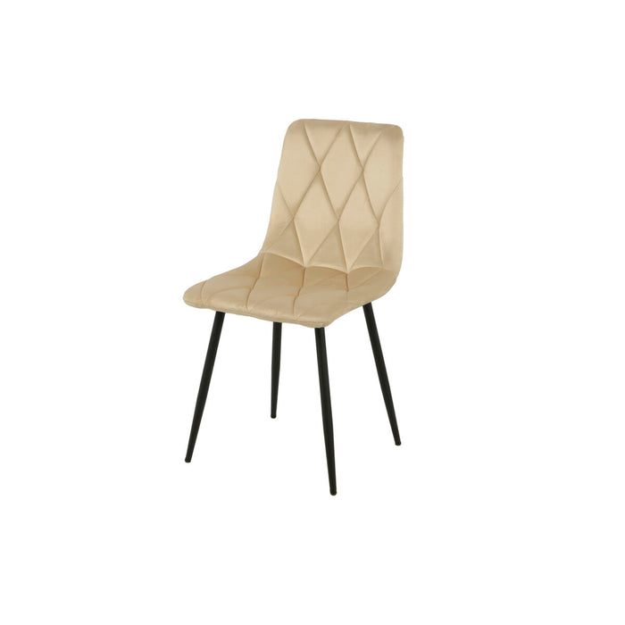 Chair Romimex Beige Velvet Metal 45 x 89 x 55 cm