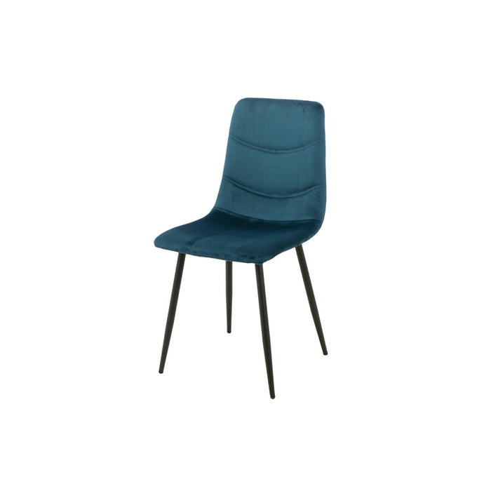 Chair Romimex Blue Velvet Metal 45 x 89 x 55 cm