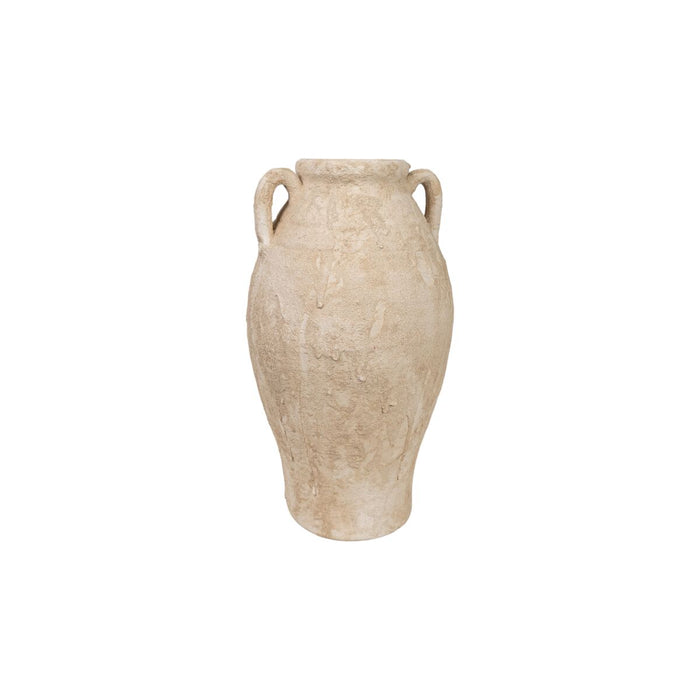 Vase Romimex White Terracotta 21 x 37 x 21 cm With handles