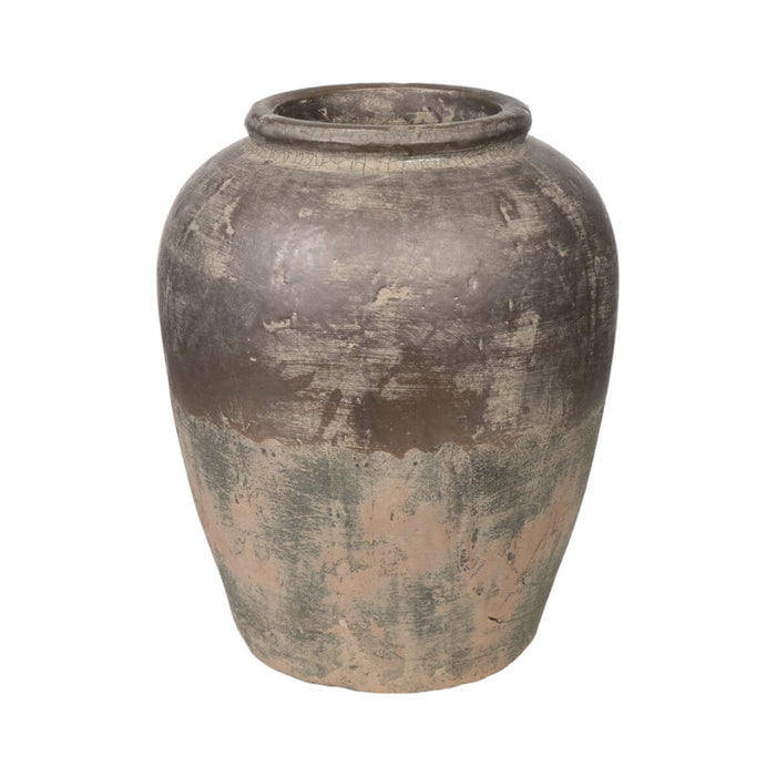 Vase Romimex Brown Grey Terracotta Aged finish 26 x 32 x 26 cm