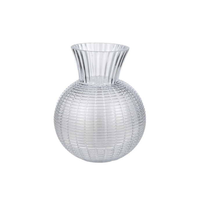 Vase Romimex Transparent Glass Stripes 21 x 25 x 21 cm