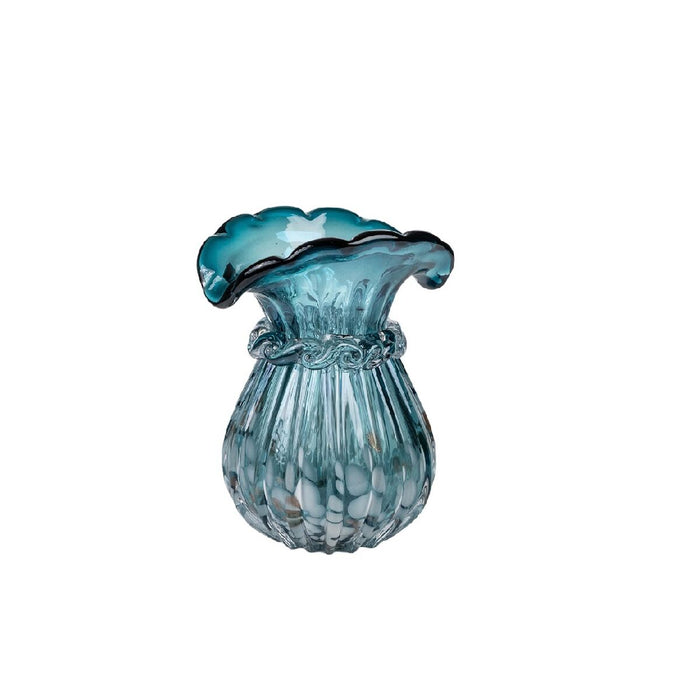 Vase Romimex Turquoise Glass 14 x 20 x 14 cm