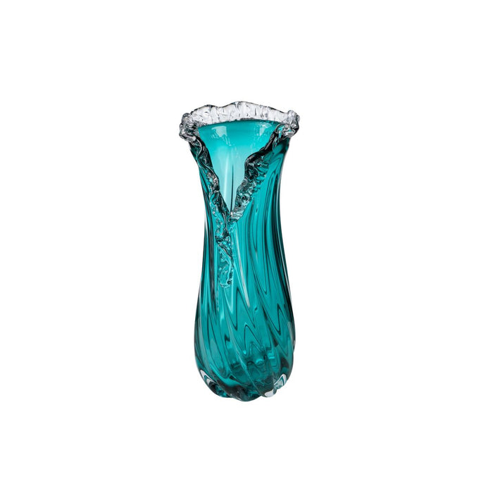 Vase Romimex Turquoise Glass 17 x 41 x 17 cm