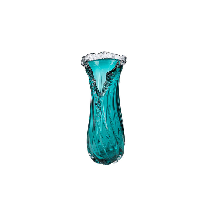 Vase Romimex Turquoise Glass 10 x 33 x 10 cm