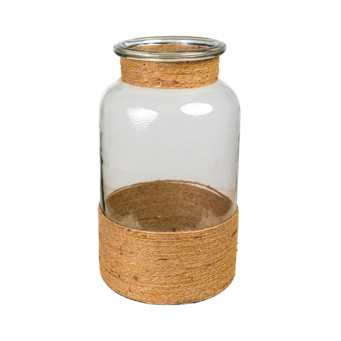 Vase Romimex Brown Transparent Jute Glass 20 x 36 x 20 cm