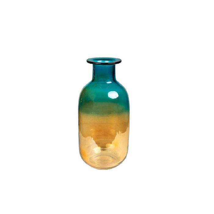 Vase Romimex Blue Amber Glass 12 x 25 x 12 cm