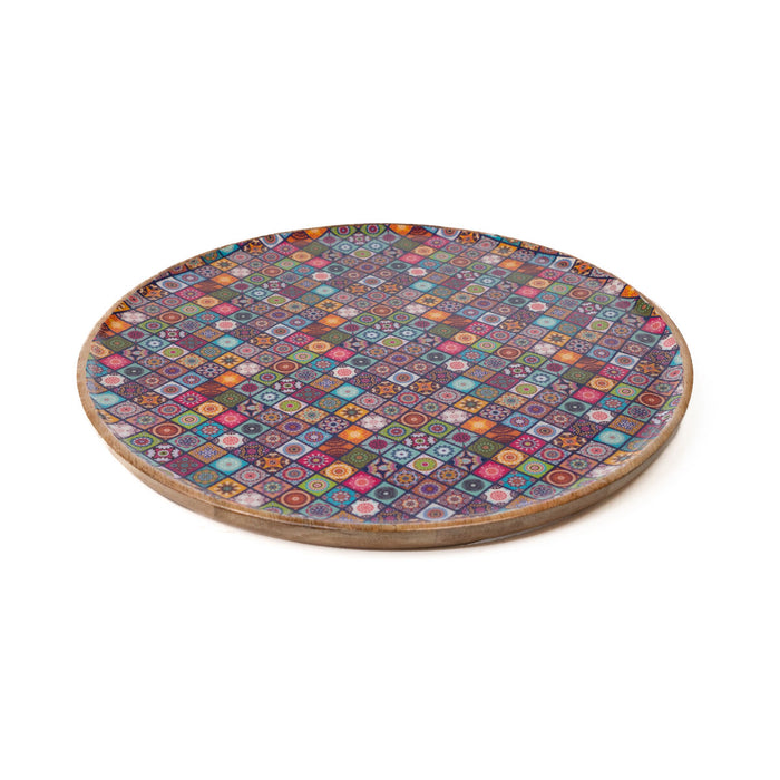 Snack tray Romimex Red Mango wood Circular 30 x 2 x 30 cm