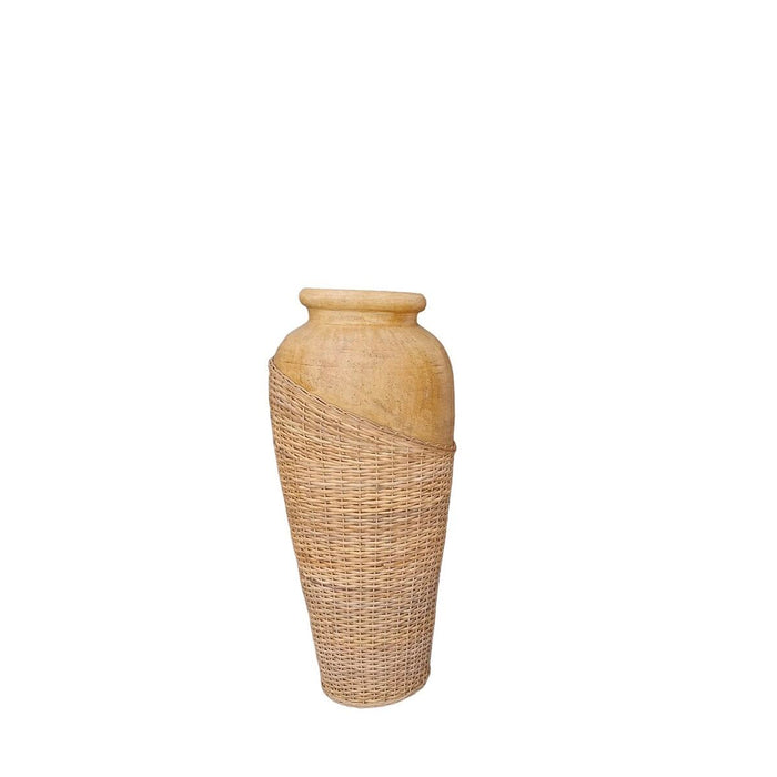 Floor vase Romimex Brown Rattan Terracotta 30 x 80 x 30 cm