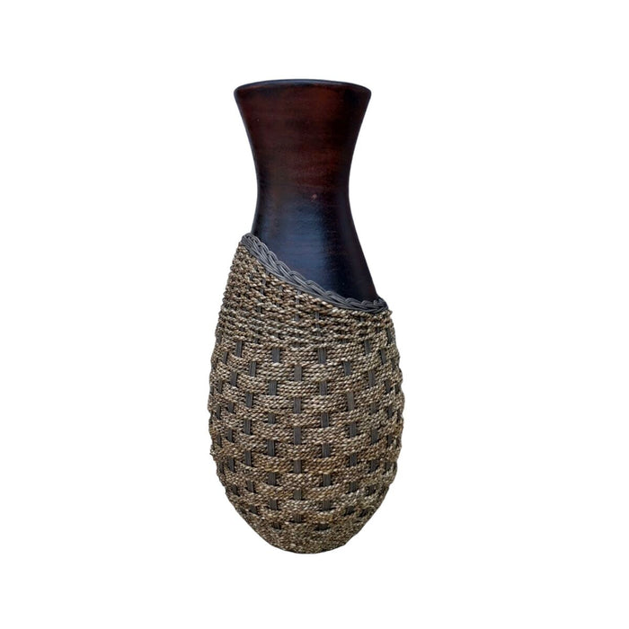 Vase Romimex Brown Rattan Terracotta 35 x 100 x 35 cm