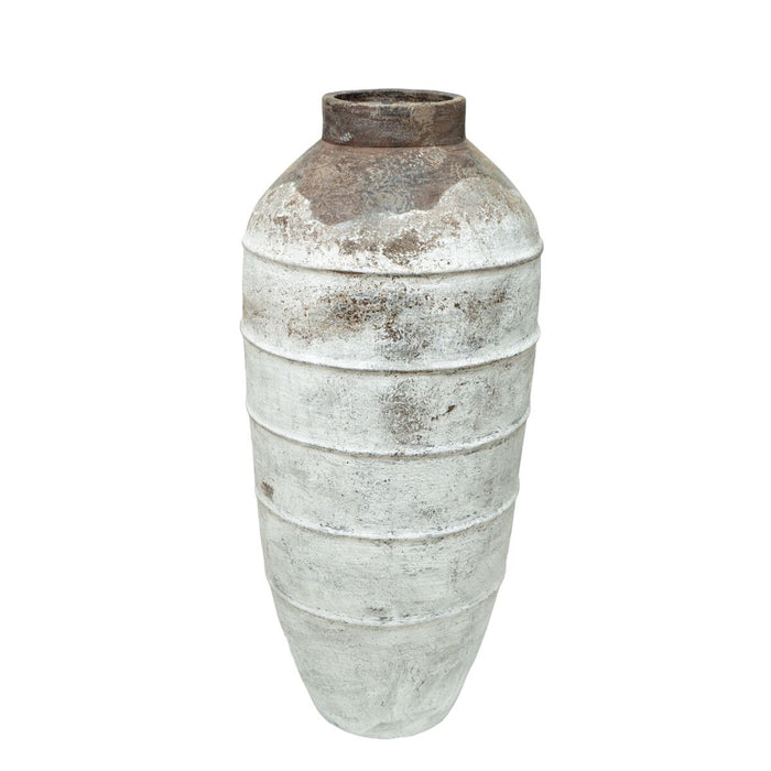 Vase Romimex White Brown Terracotta 45 x 100 x 45 cm