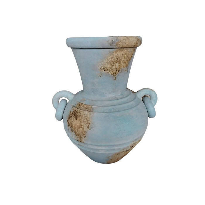 Vase Romimex Turquoise Terracotta 30 x 40 x 35 cm With handles