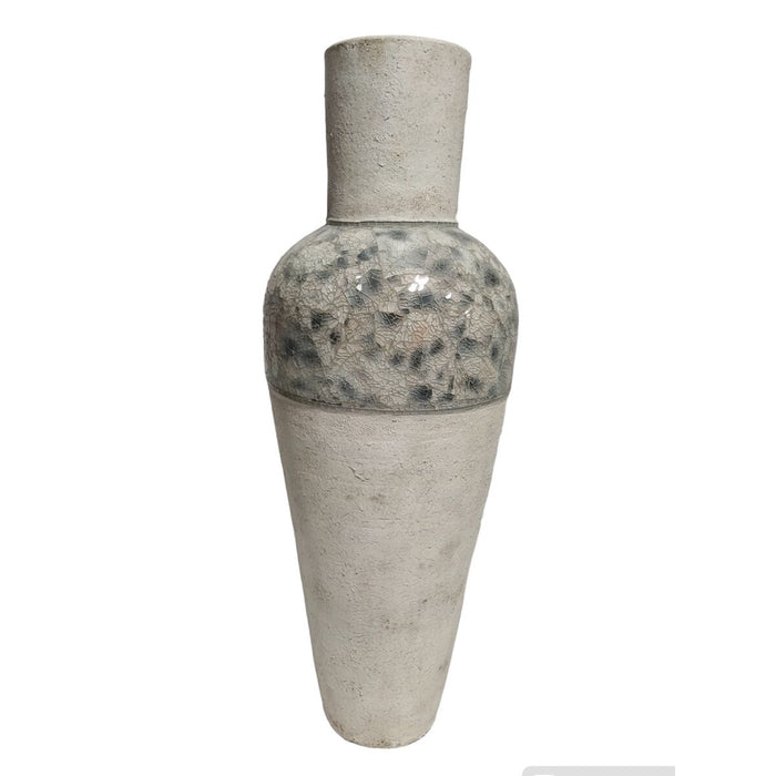 Floor vase Romimex White Grey Terracotta 34 x 100 x 34 cm