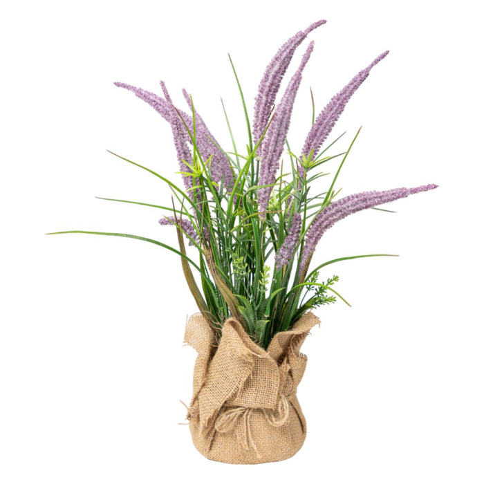 Decorative Plant Romimex Cloth Plastic Lavendar 15 x 42 x 15 cm