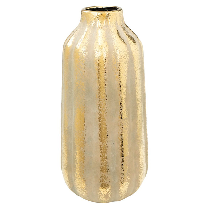 Vase Romimex Golden Porcelain Stripes 17 x 35 x 17 cm