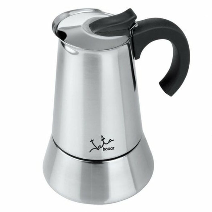 Italian Coffee Pot JATA Silver Metal Stainless steel 6 Cups