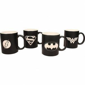 Set of Mugs SD Toys Universo DC Black (4 Pieces)