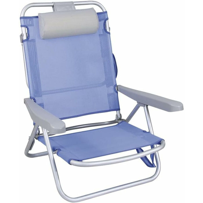 Folding Chair with Headrest Blue 80 x 65 x 45 cm Multi-position