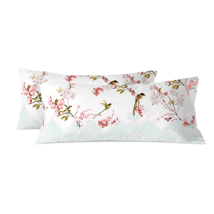 Pillowcase HappyFriday Sakura Multicolour 45 x 110 cm (2 Units)