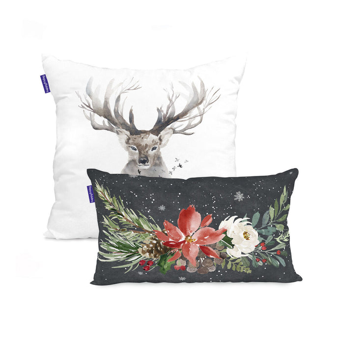 Set of cushion covers HappyFriday Mystical winter  Multicolour 2 Pieces