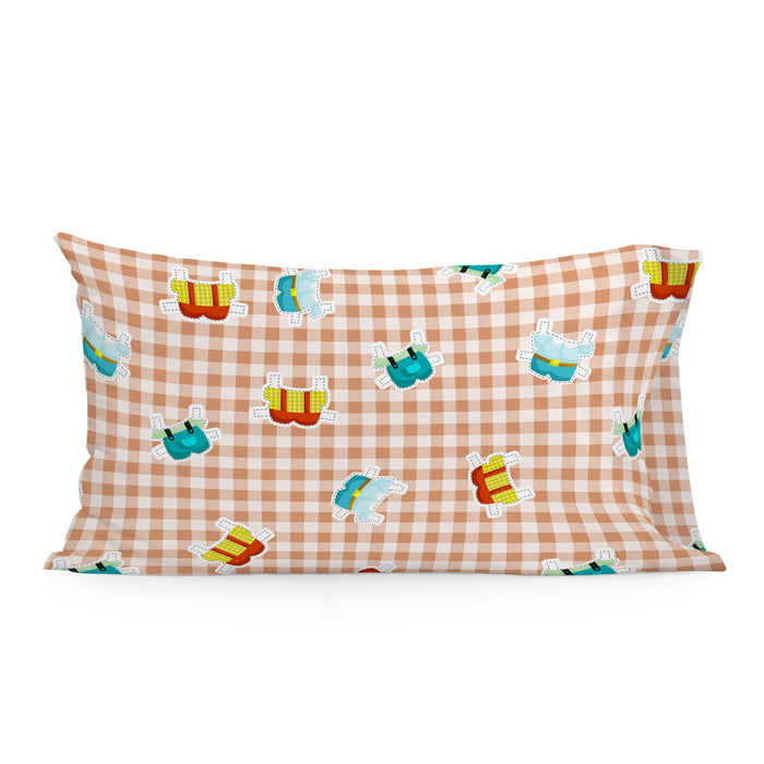 Pillowcase HappyFriday Mr Fox Piggys Vichy Multicolour 50 x 75 cm