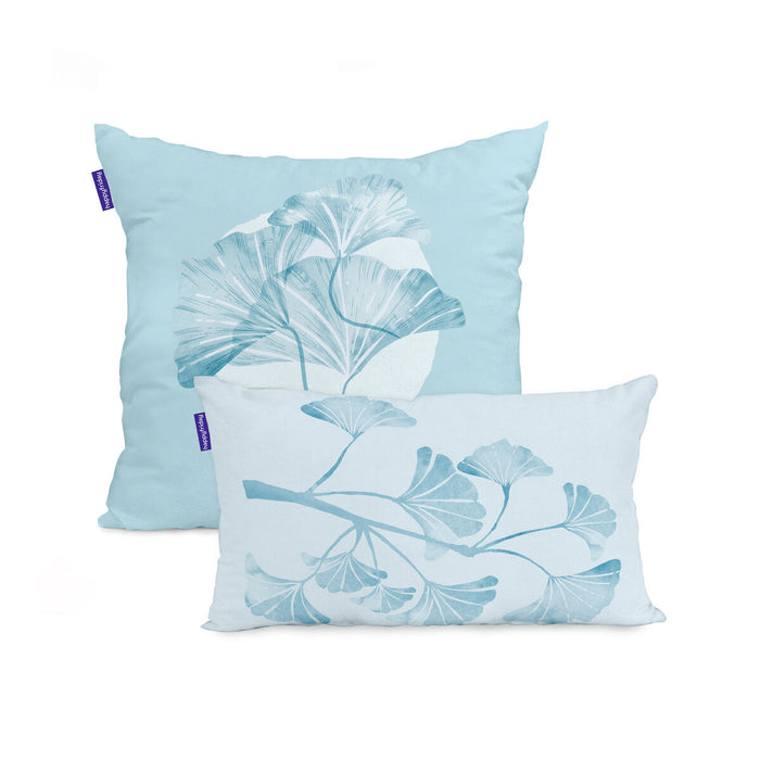 Set of cushion covers HappyFriday Blanc Ginkgo Multicolour 2 Pieces