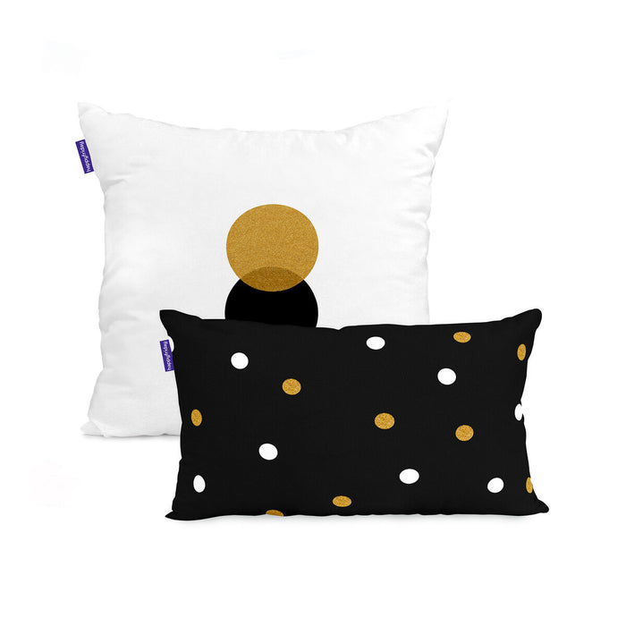 Cushion cover HappyFriday Blanc Golden dots Multicolour 2 Pieces